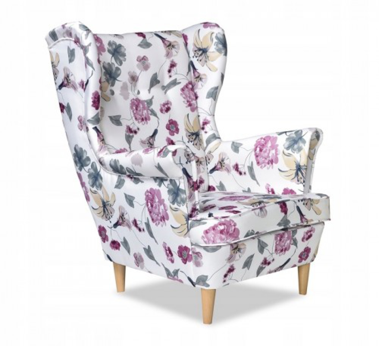 Ohrensessel M 76  Wohnzimmersessel  Blumenmuster Romantisch