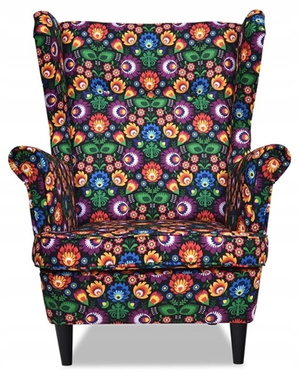 Ohrensessel M 77 Wohnzimmersessel  Blumenmuster