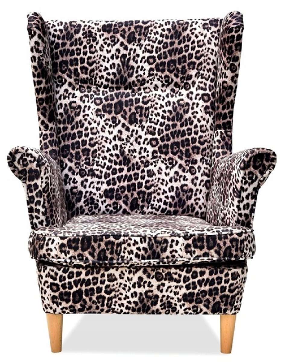 Ohrensessel Panthera 1 mit Hocker Wohnzimmersessel Animal