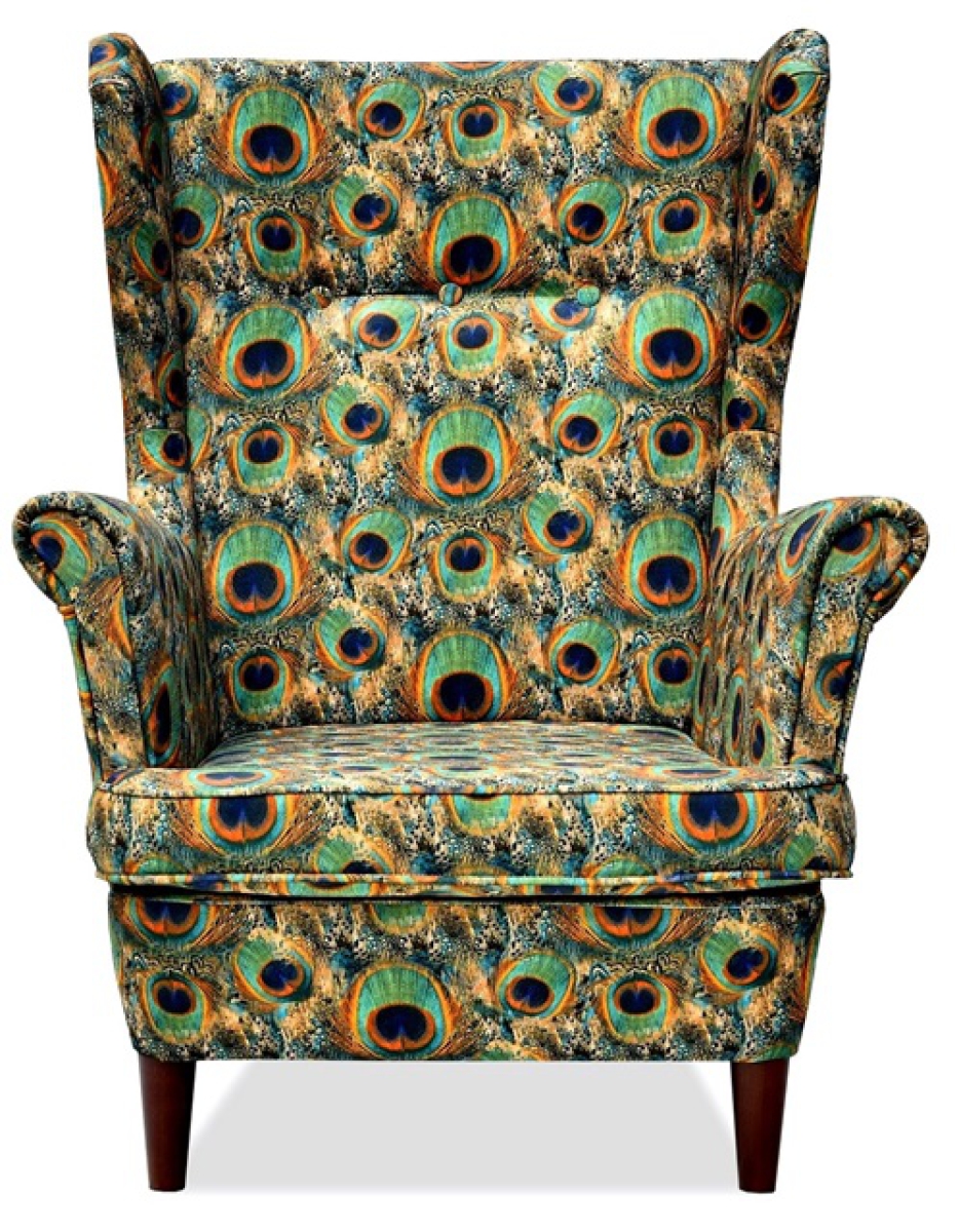 Ohrensessel PAVONE 1 mit Hocker Wohnzimmersessel Pfau