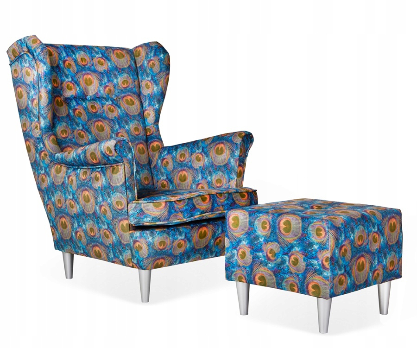 Ohrensessel PAVONE 2 mit Hocker Wohnzimmersessel  Pfau