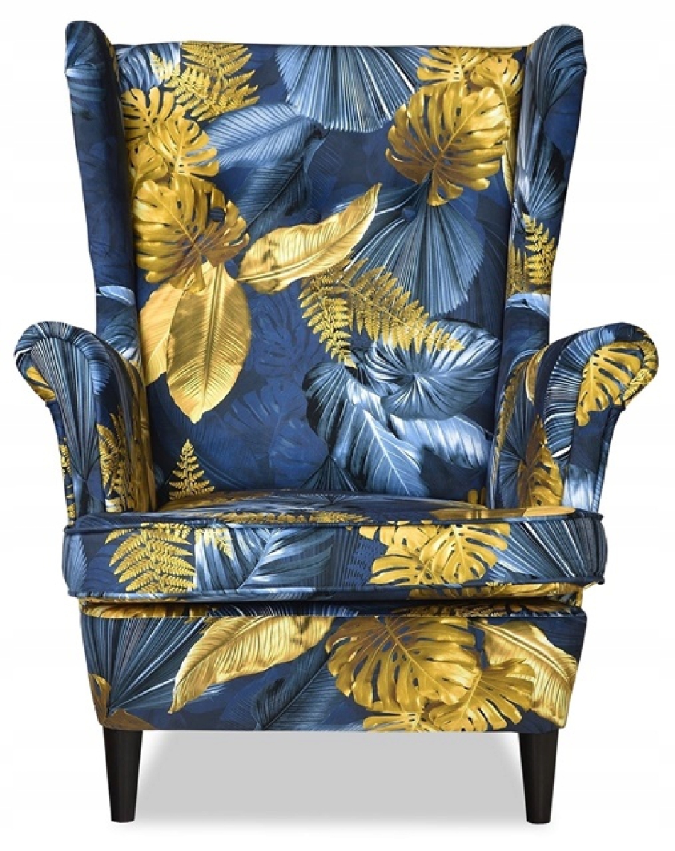 Ohrensessel POLY 2 Wohnzimmersessel Sessel Blumen Blumenmuster