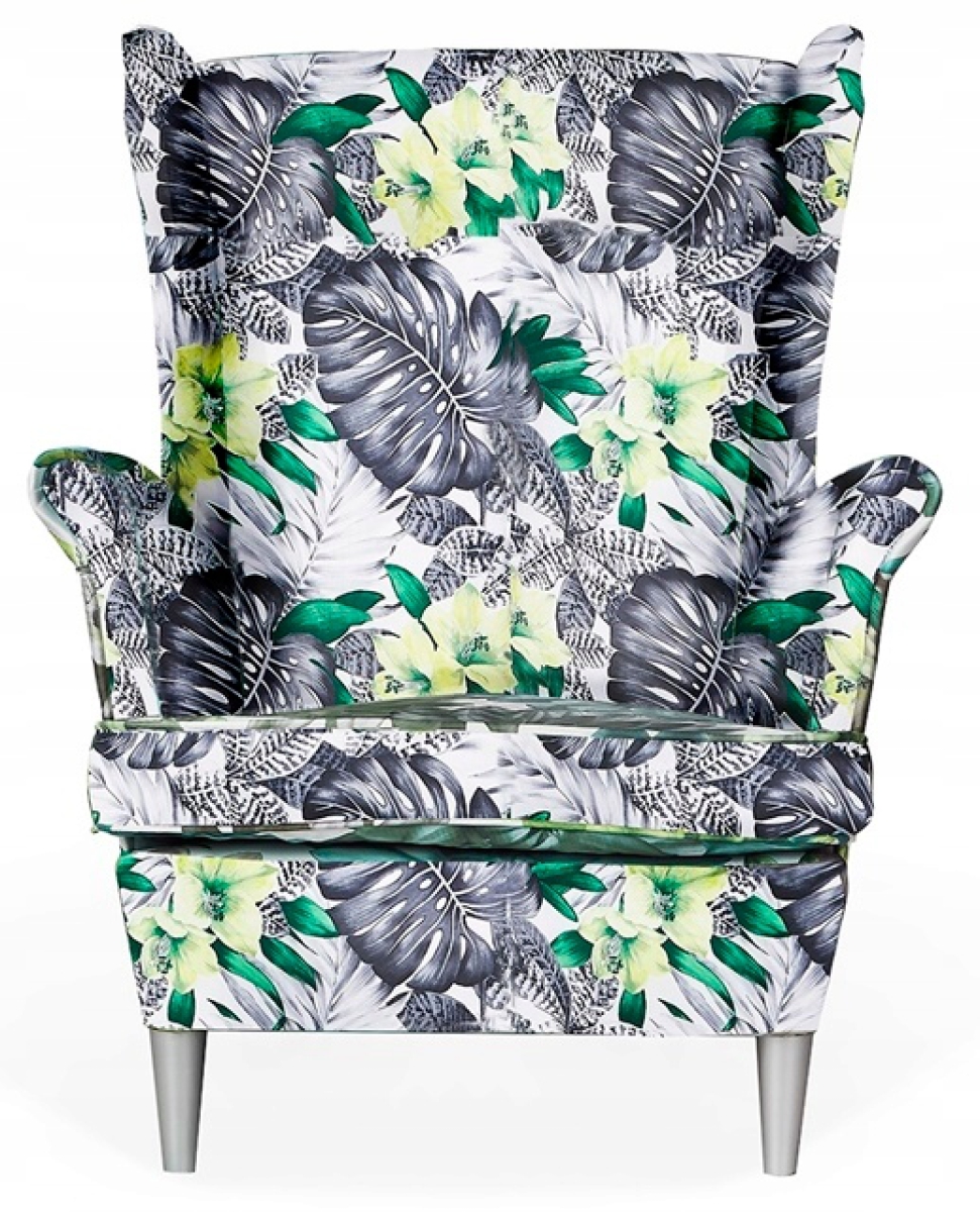 Ohrensessel POLY 6 Wohnzimmersessel  Blumenmuster