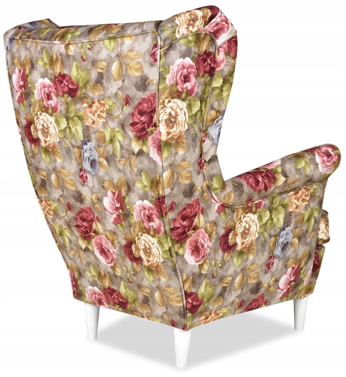 Ohrensessel ROSE 02 mit Hocker Wohnzimmersessel  Blumenmuster