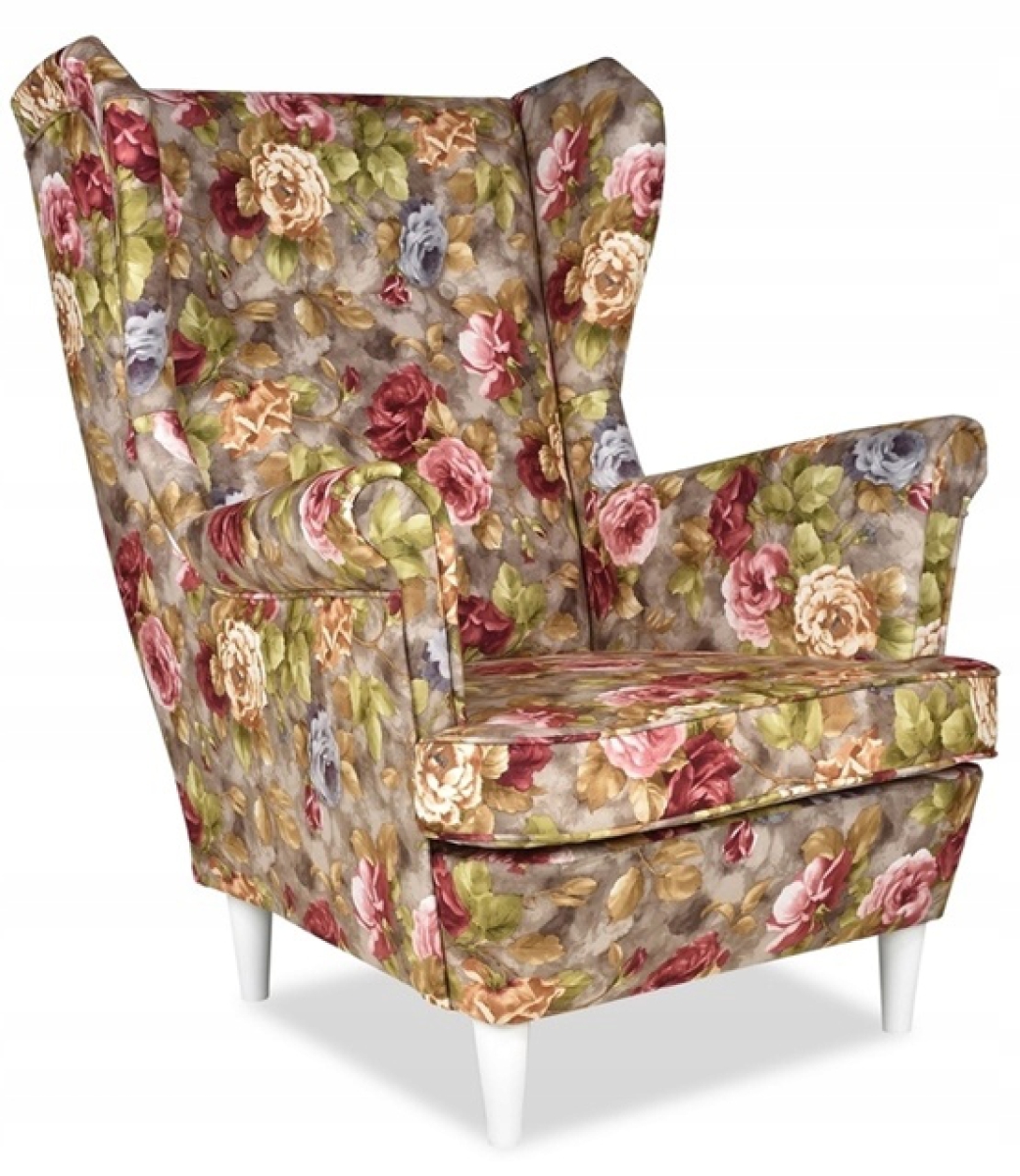 Ohrensessel ROSE 02 Wohnzimmersessel  Blumenmuster Romantisch