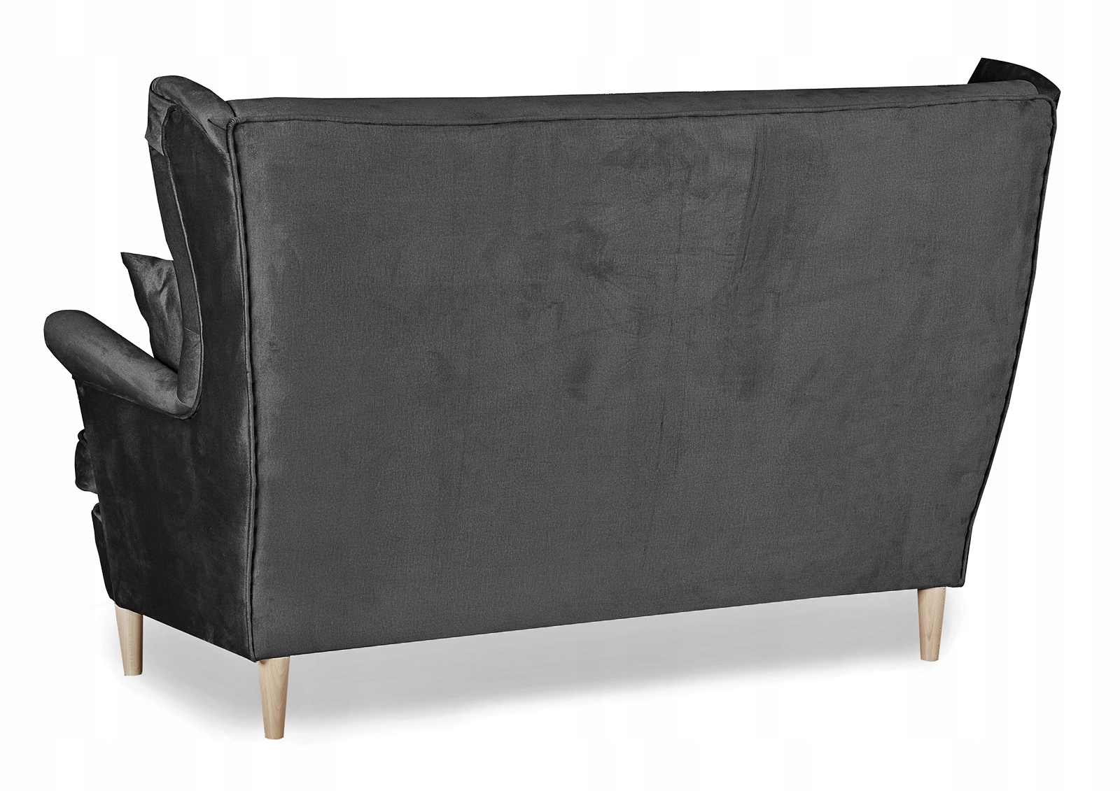 Sofagarnitur ARI Monolith 97 3-teilig Ohrensessel Sofa Velours Anthrazit