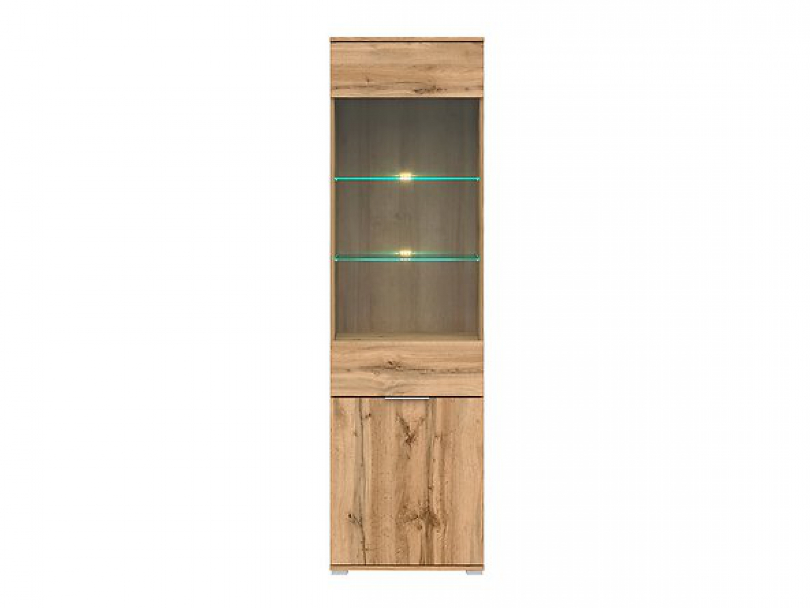 Vitrine Zele 56 cm Wotan Eiche Modern Design LED Beleuchtung