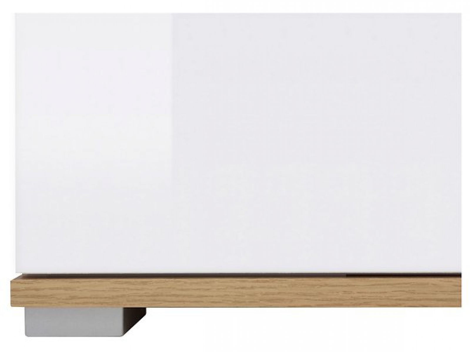 Highboard Zele Sideboard 104 cm Weiß Hochglanz/ Wotan Eiche Modern Design Anrichte