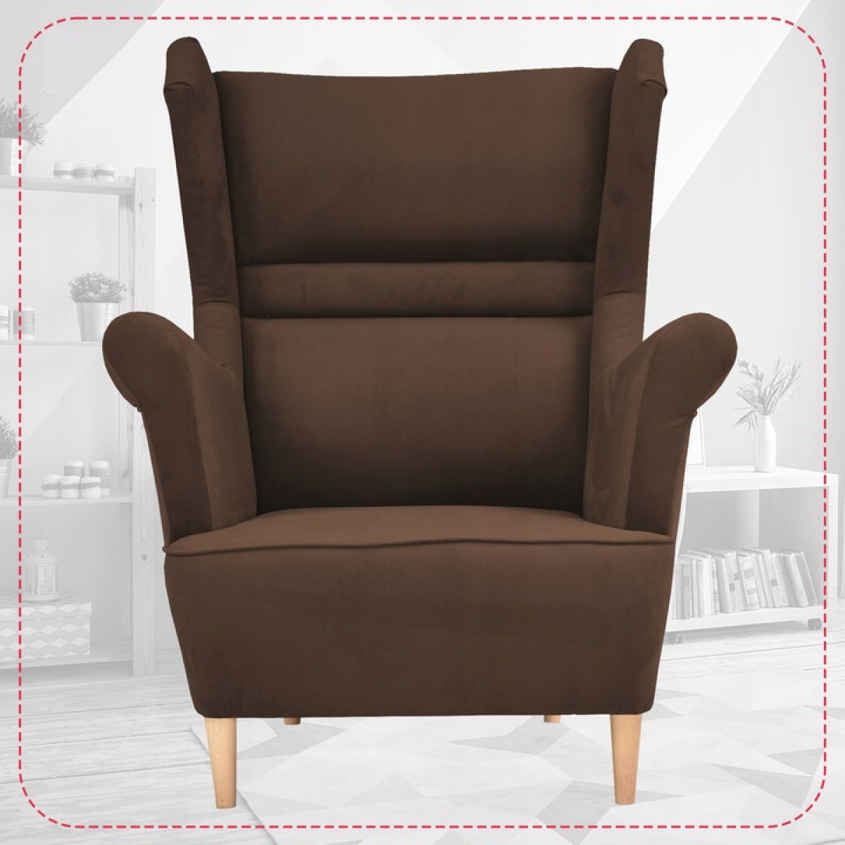 Ohrensessel Zoja Amore 30 mit Hocker Wohnzimmersessel Braun