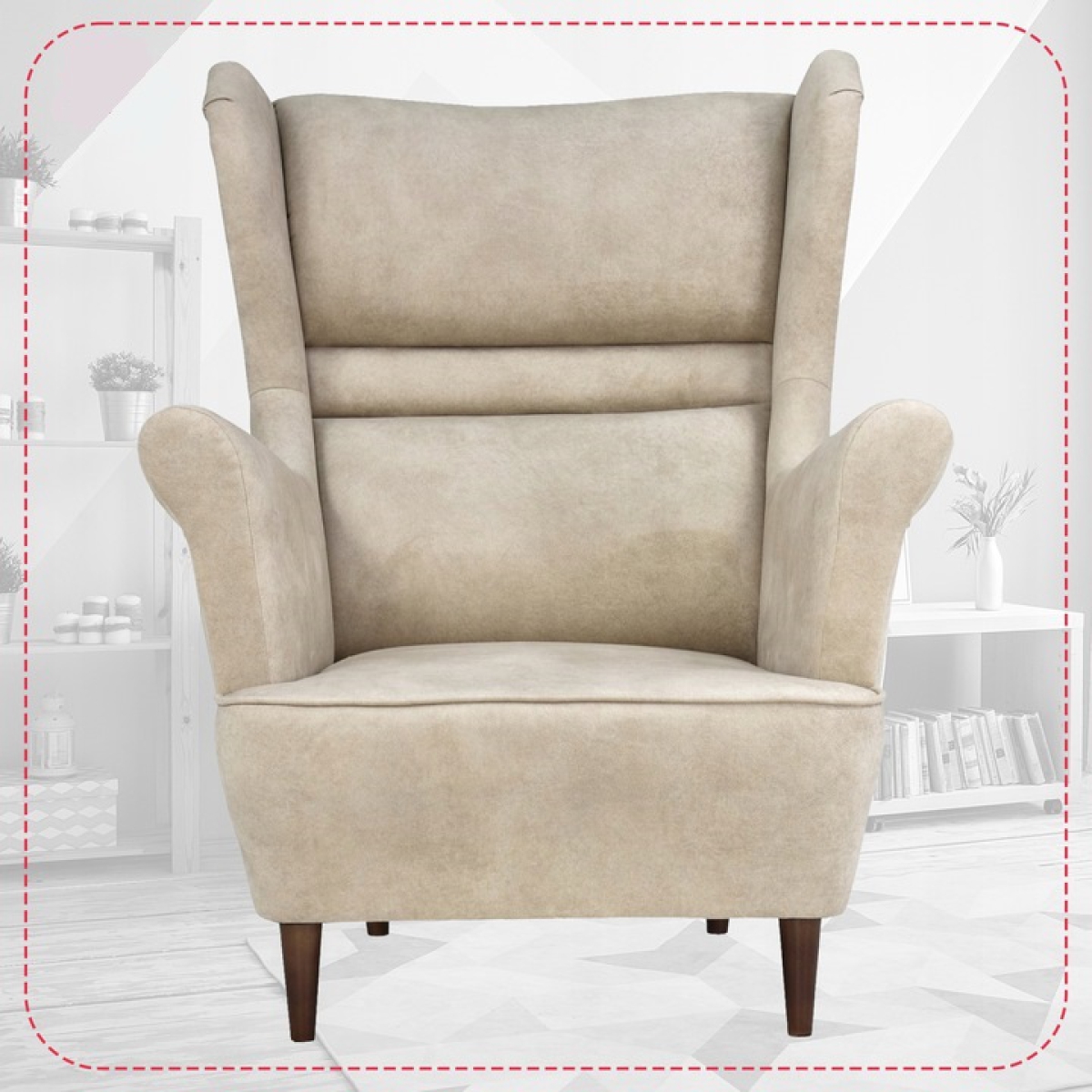 Ohrensessel Zoja Aura 02 Sessel Wohnzimmersessel Beige