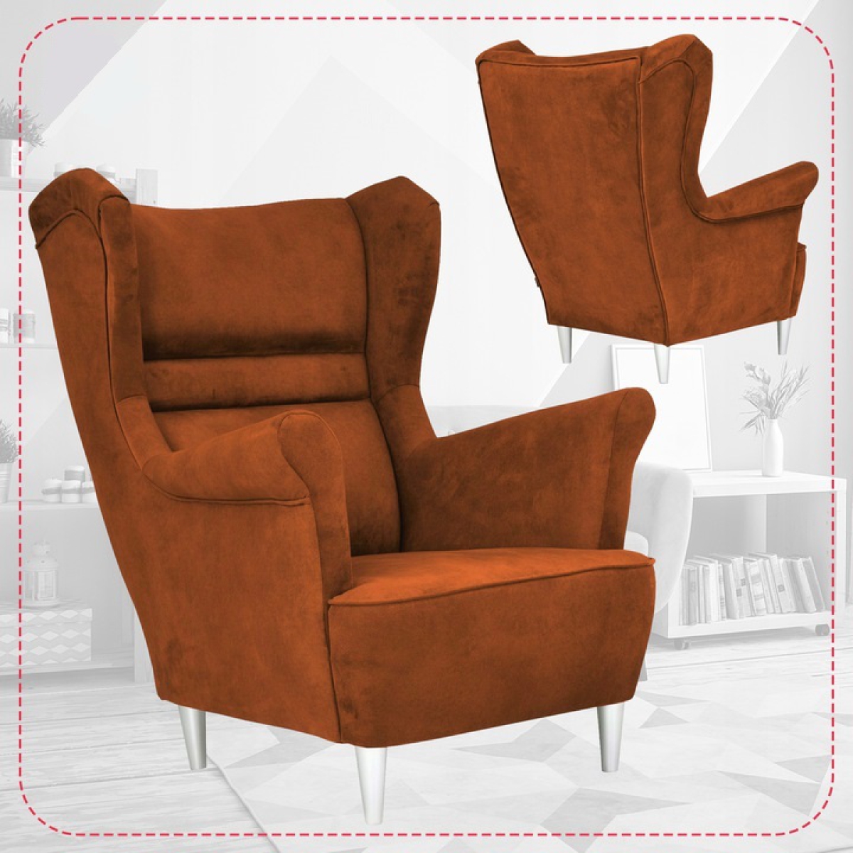 Ohrensessel Zoja Aura 07 Sessel Wohnzimmersessel Braun
