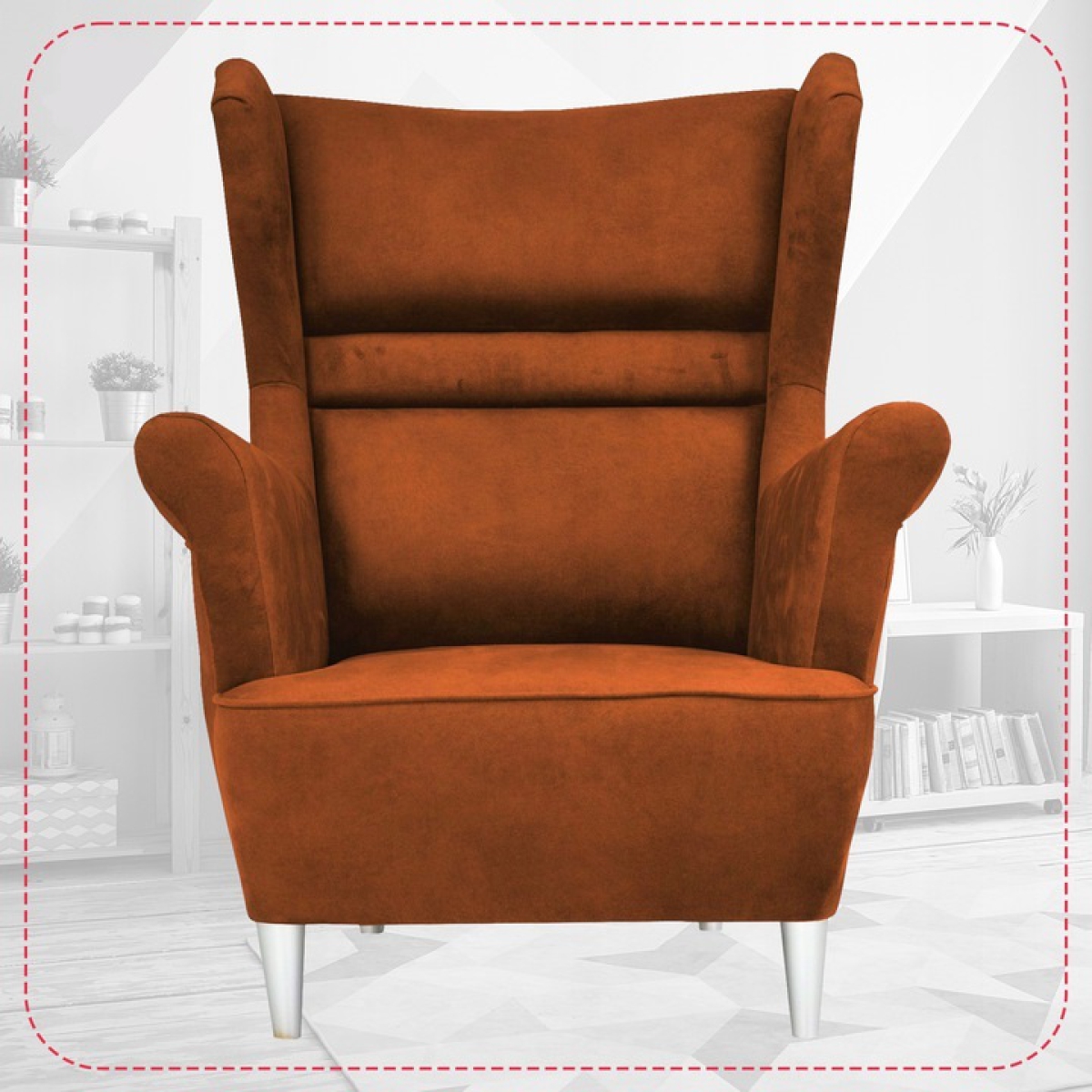 Ohrensessel Zoja Aura 07 mit Hocker Wohnzimmersessel Braun