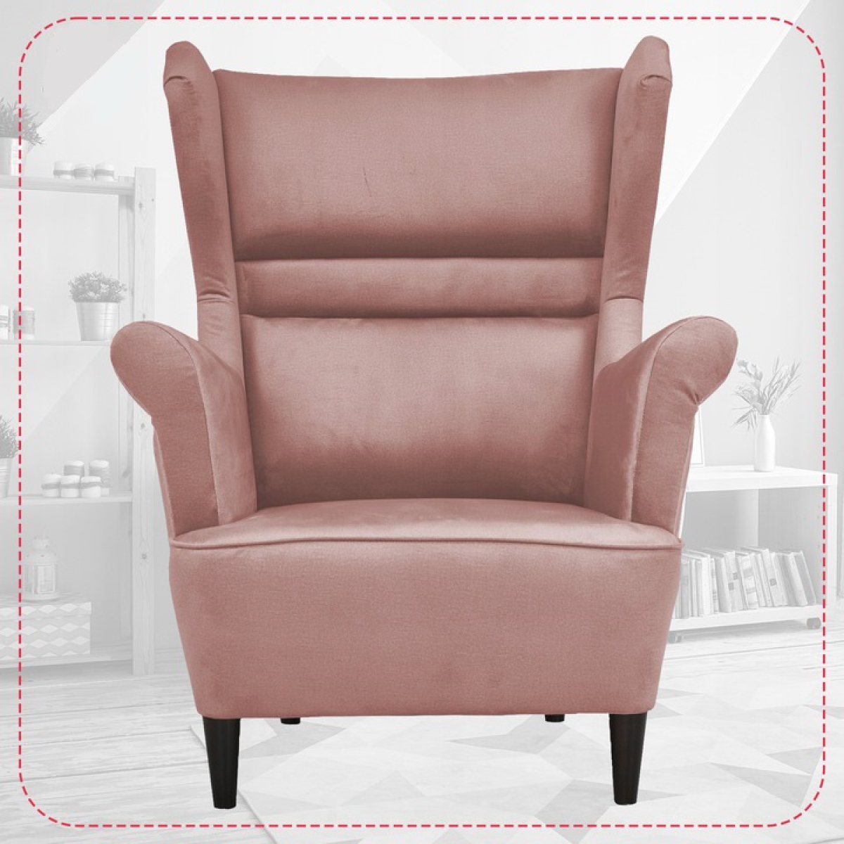 Ohrensessel Zoja Monolith 63 Sessel Wohnzimmersessel Rosa