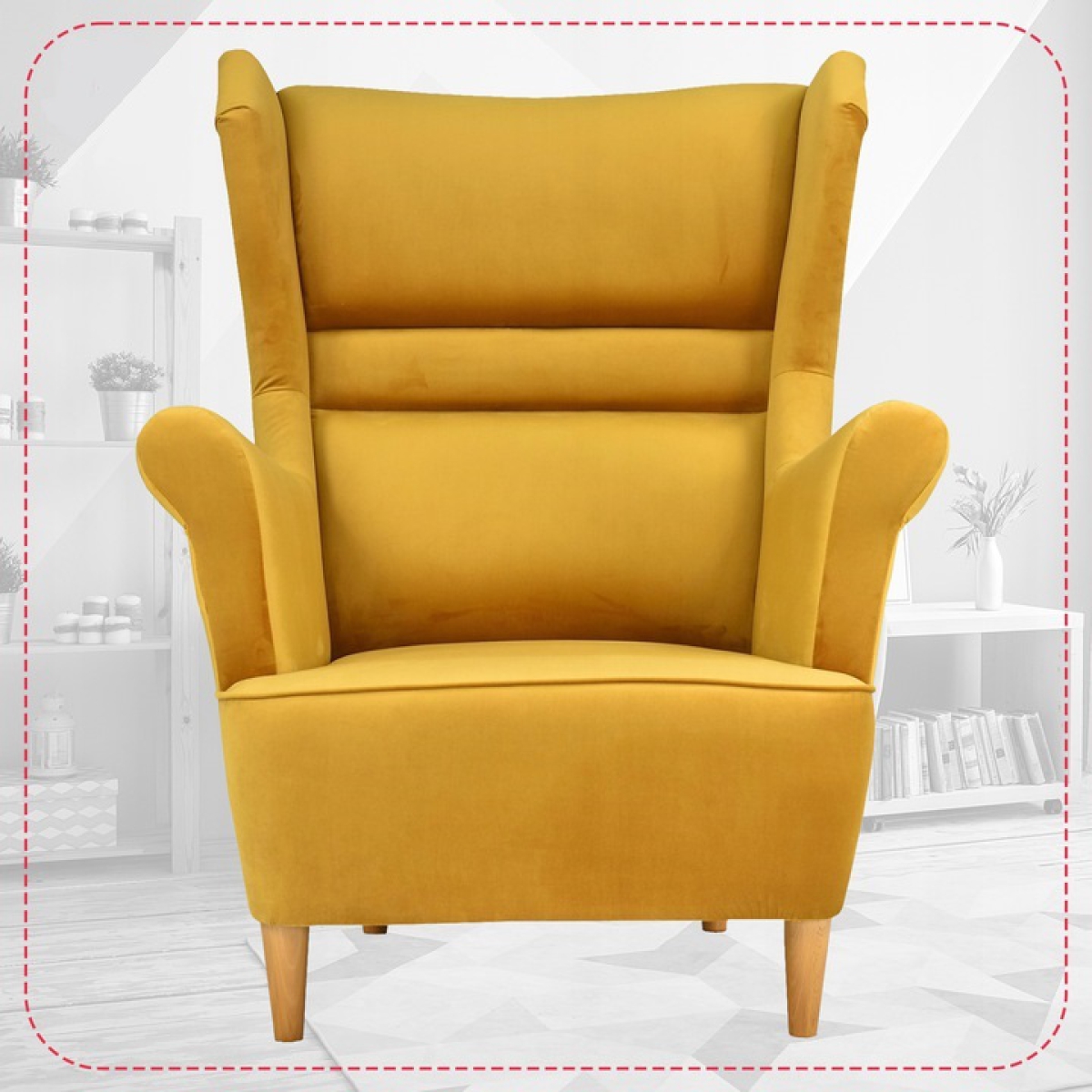 Ohrensessel Zoja Royal 10 mit Hocker Sessel Wohnzimmersessel Gelb