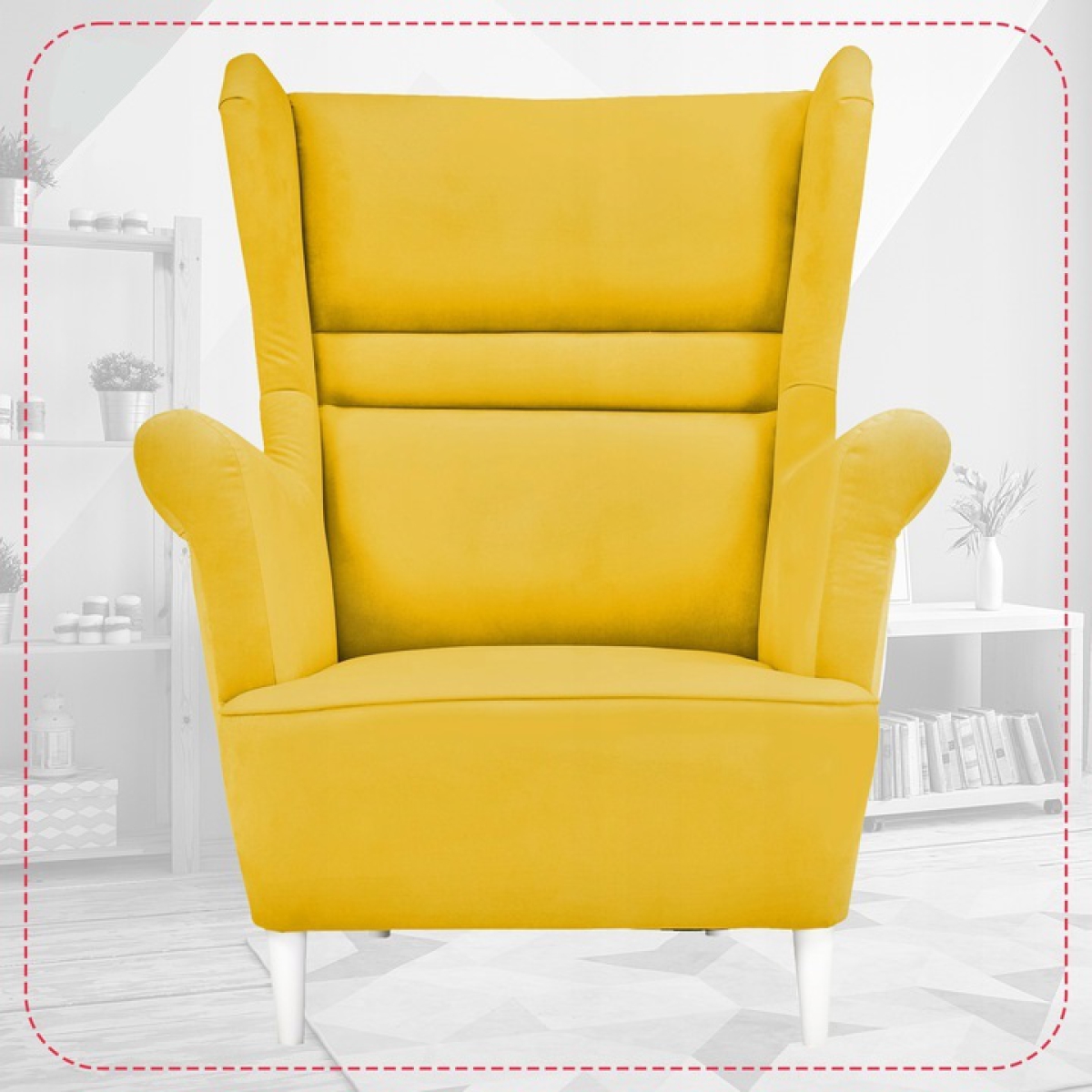 Ohrensessel Zoja Trinity 18 mit Hocker Wohnzimmersessel Sessel Gelb