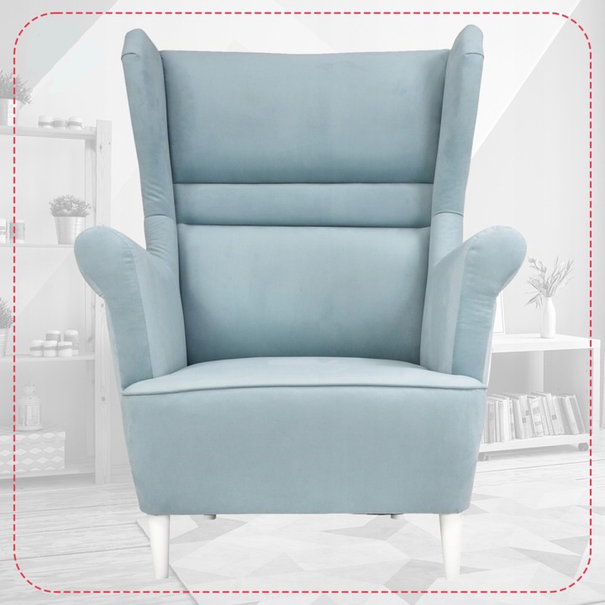 Ohrensessel Zoja Trinity 22 Sessel Wohnzimmersessel Pastellblau Baby Shower Baby Boy Hellblau