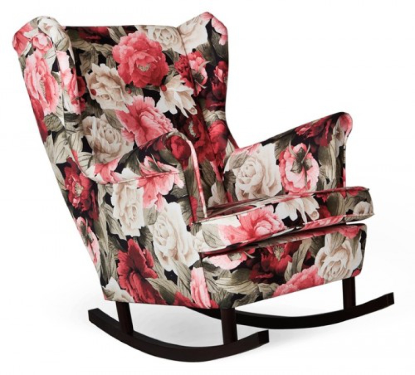 Schaukelsessel ARI Flower 1 Ohrensessel Wohnzimmersessel  Blumenmuster Romantisch