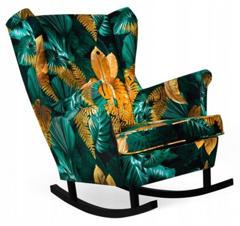 Schaukelsessel ARI Poly 7 Ohrensessel  Wohnzimmersessel  Blumenmuster