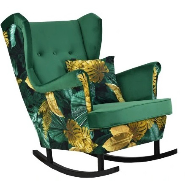 Schaukelsessel Ohrensessel ARI POLY 7 / ROYAL 33 inkl. Zierkissen Wohnzimmersessel