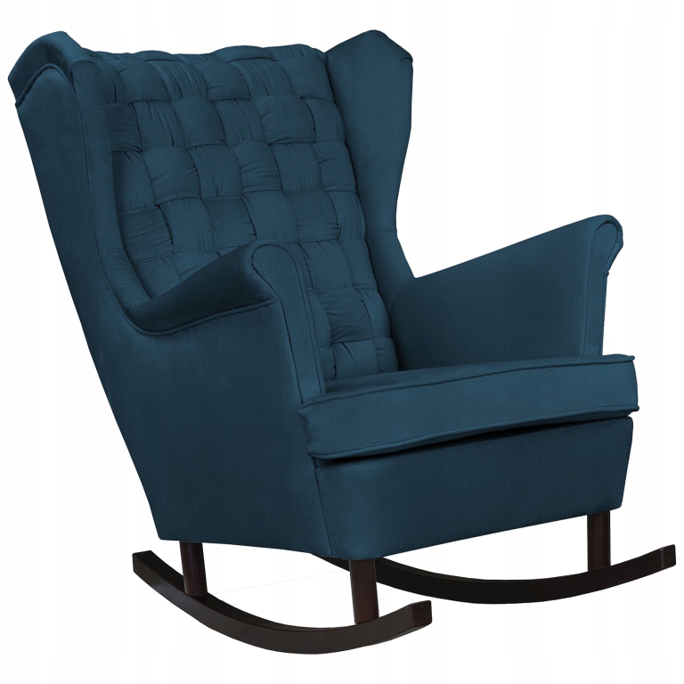 Schaukelsessel CAROL Monolith 77 Ohrensessel Wohnzimmersessel Velours Dunkelblau