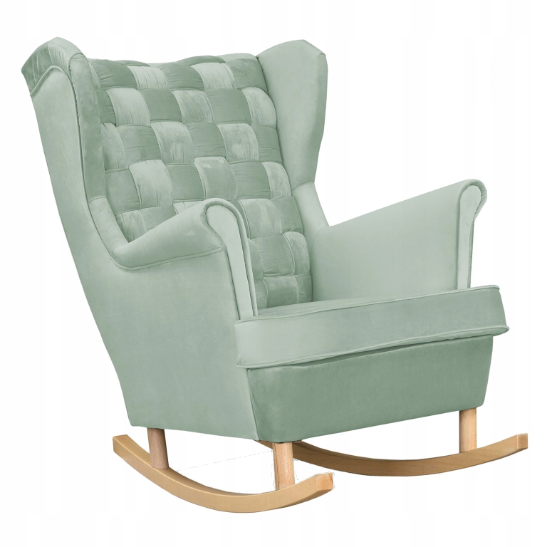 Schaukelsessel CAROL Royal 34 Ohrensessel Wohnzimmersessel Velours Hellgrün