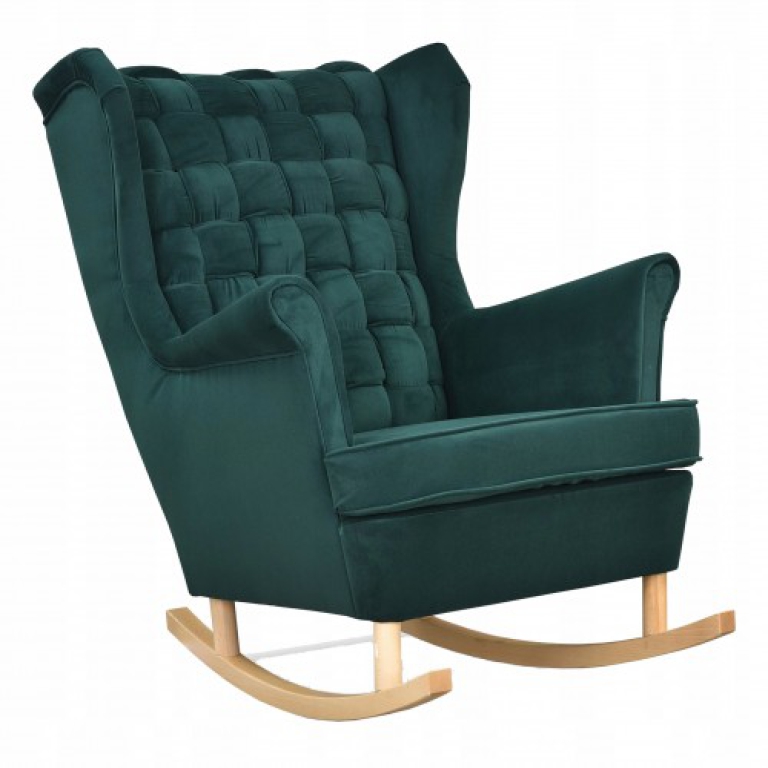 Schaukelsessel CAROL Trinity 28 Ohrensessel Wohnzimmersessel Flaschengrün Grün