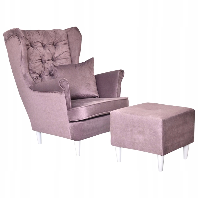 Ohrensessel GAJA Monolith 62 mit Hocker Lila Wohnzimmersessel