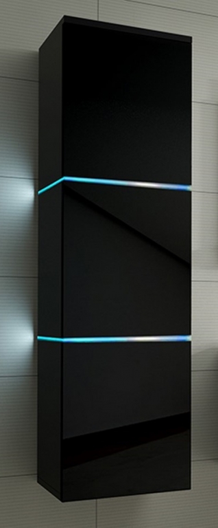 Hängeschrank Lux Schwarz  Hochglanz/Schwarz Badmöbel Badezimmermöbel