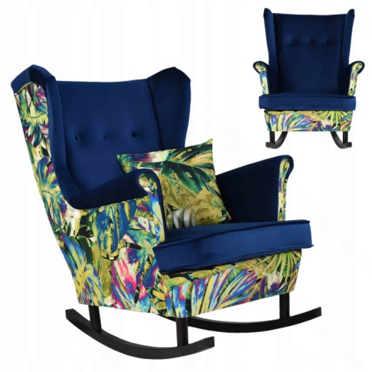 Schaukelsessel Ohrensessel ARI M120 / ROYAL 22 inkl. Zierkissen Wohnzimmersessel