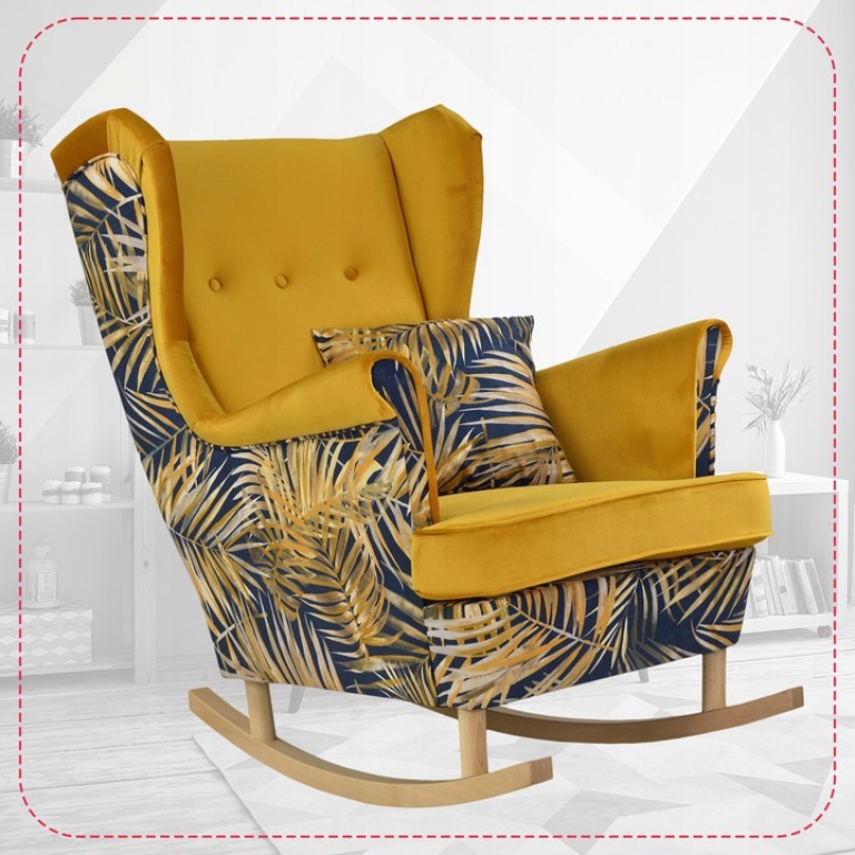 Schaukelsessel Ohrensessel ARI POLY 9 / ROYAL 10 inkl. Zierkissen Wohnzimmersessel