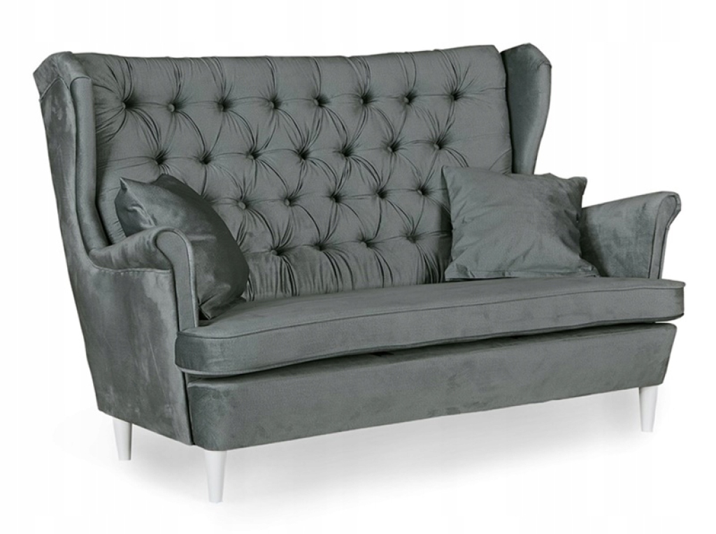 2-Sitzer-Sofa Gaja Monolith 92 Velours Grau