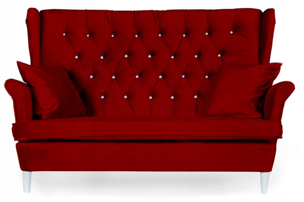 2-Sitzer-Sofa Gaja Royal 13 Velours Dunkelrot