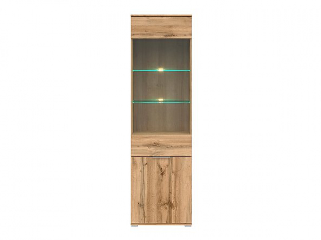 Vitrine Zele 56 cm Wotan Eiche Modern Design LED Beleuchtung