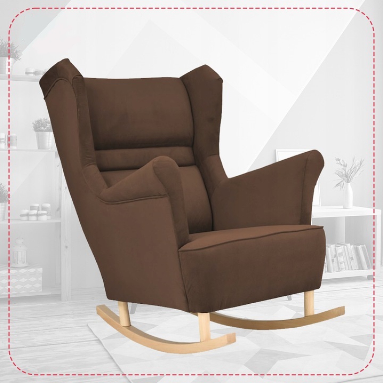 Schaukelsessel Zoja Amore 30 Ohrensessel Wohnzimmersessel Sessel Braun
