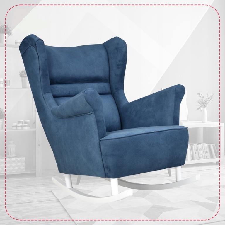 Schaukelsessel Zoja Aura 17 Ohrensessel Wohnzimmersessel Sessel Blau