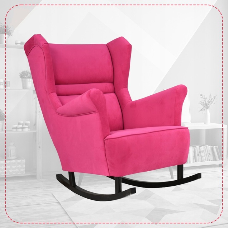 Schaukelsessel Zoja Trinity 10 Ohrensessel Wohnzimmersessel Sessel Fuchsia Farbe Rosa