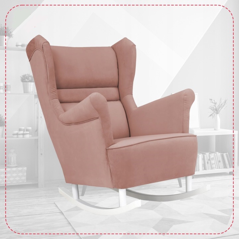 Schaukelsessel Zoja Trinity 23 Ohrensessel Wohnzimmersessel Sessel Rosa